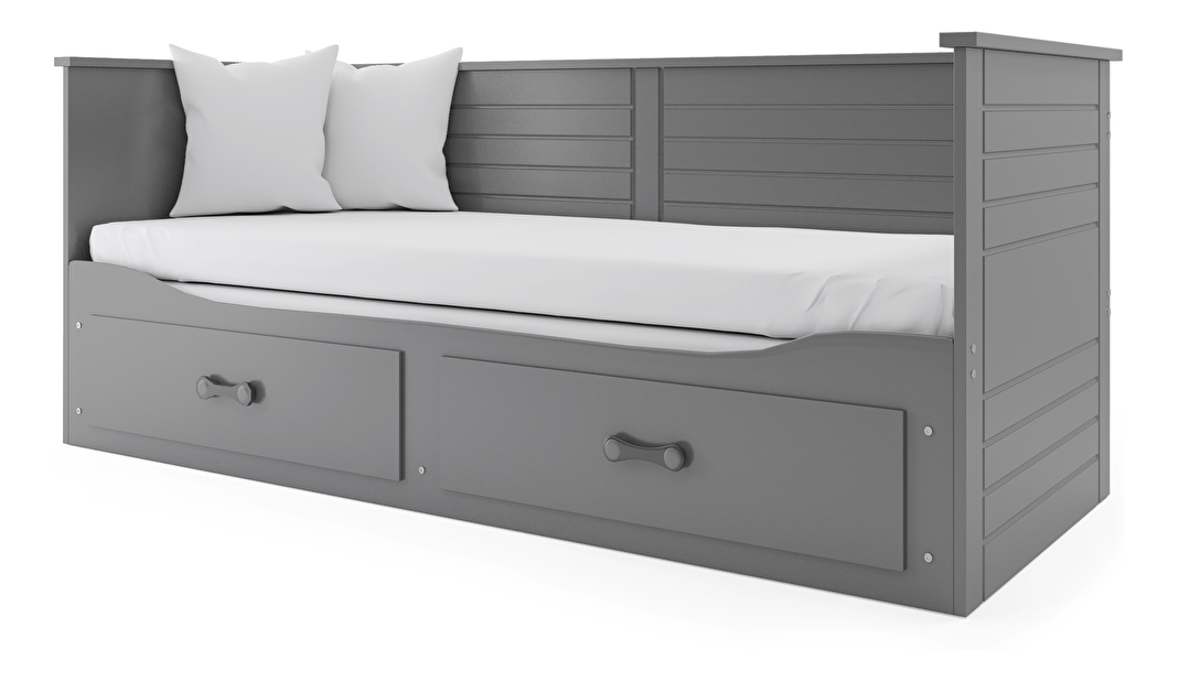Jednolôžková rozkladacia posteľ 90 cm Harum (grafit) (s roštom, matracom a úl. priestorom)