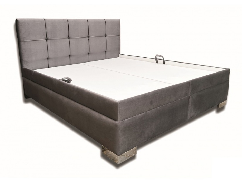Manželská posteľ 160 cm Elissa (tmavosivá) (bez matrace) (s roštom dreveným latkovým)