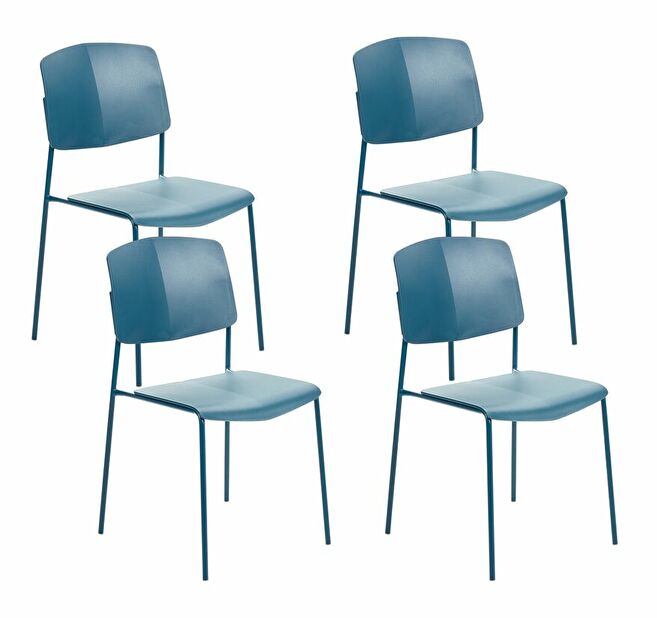 Set 4 ks jedálenských stoličiek Augustino (modrá)