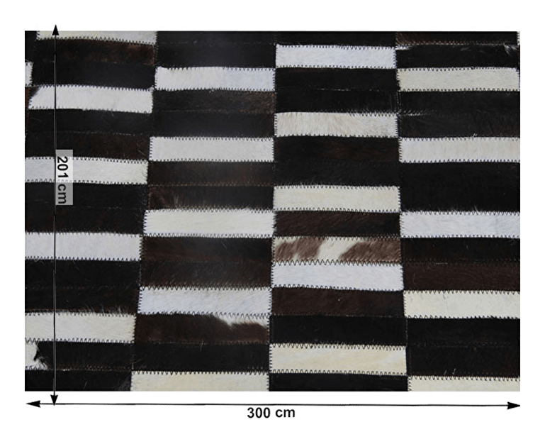 Kožený koberec 201x300 cm Kazuko TYP 06 (hovädzia koža + vzor patchwork)