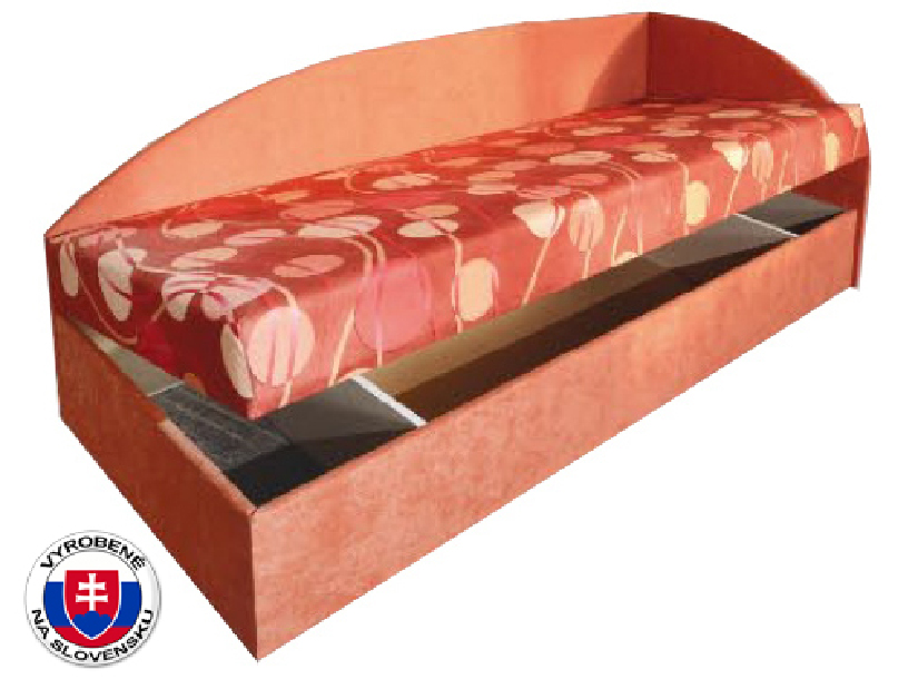 Jednolôžková posteľ (váľanda) 80 cm Mamie (s pružinovým matracom) (P)