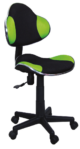 Detská stolička Q-G2 koža, čierno-zelená