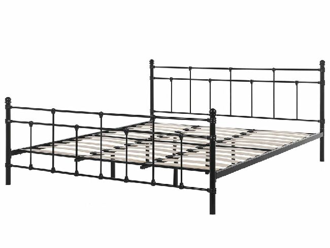 Manželská posteľ 180 cm LUXO (s roštom) (čierna)
