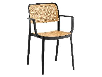 Jedálenská stolička RAVIN (čierna + béžová)