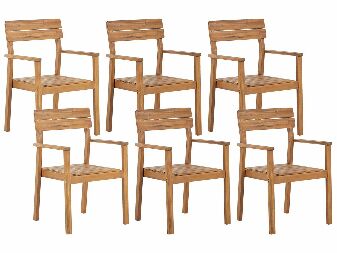 Set 6 ks záhradných stoličiek Fernanda (svetlé drevo)