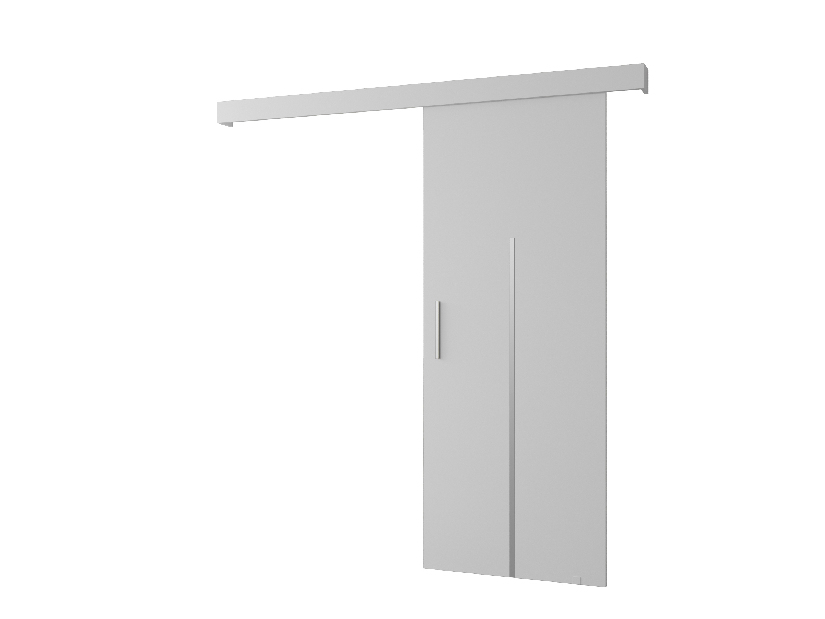 Posuvné dvere 90 cm Sharlene X (biela matná + biela matná + strieborná)