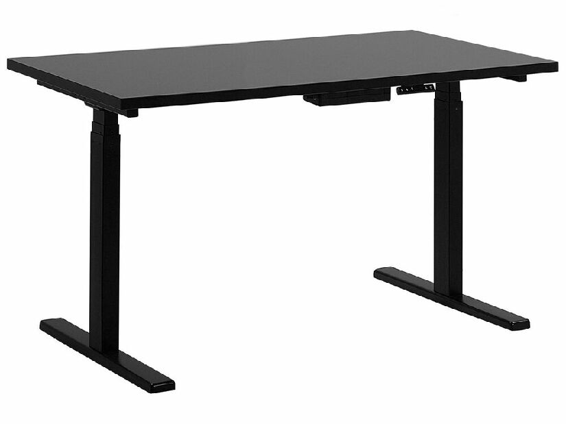 Písací stôl UPPER II (130 x 72 cm) (MDF) (čierna) (el. nastaviteľný)