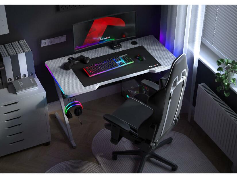 PC stolík Hyperion 2.5 (biela + viacfarebná) (s LED osvetlením)