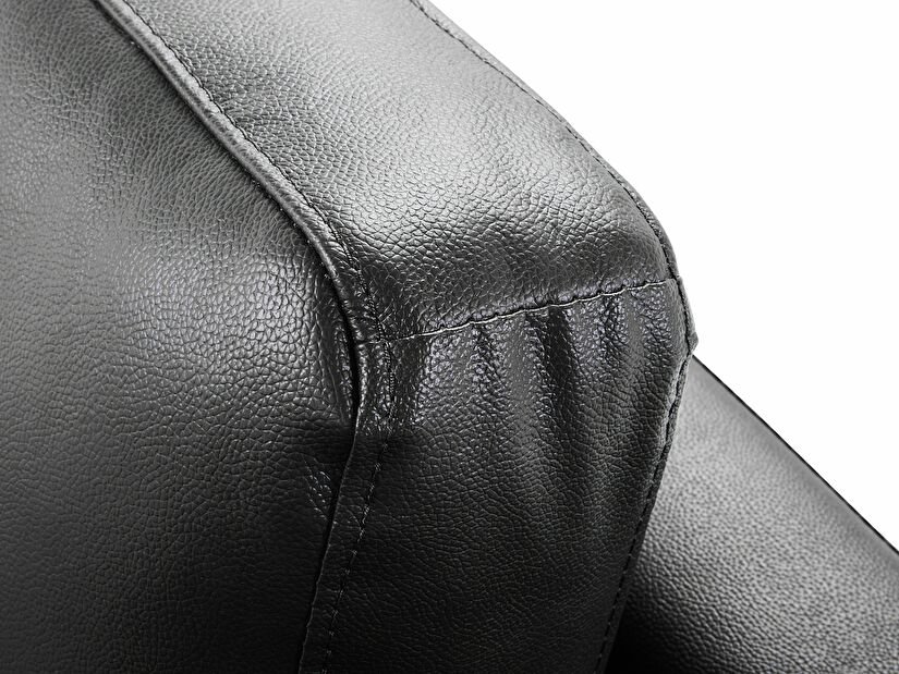 Kožená rohová sedačka SILKEBORG (čierna) (P)
