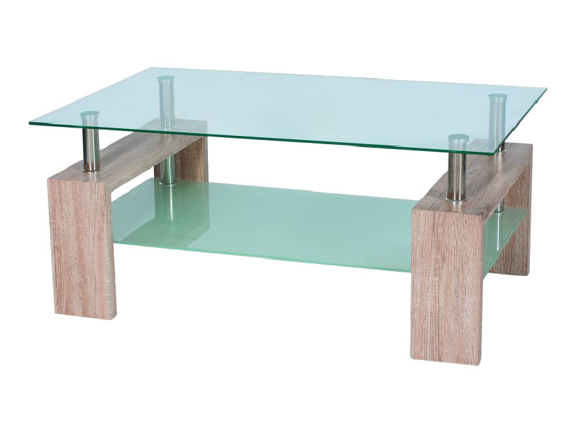 Konferenčný stolík Lilla (sklo + dub)