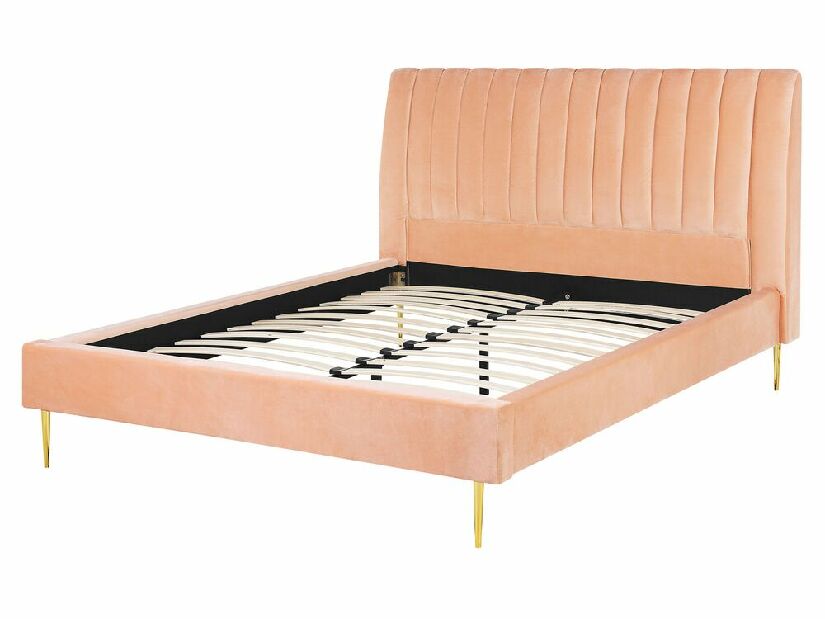 Manželská posteľ 160 cm MASALA (s roštom) (ružová)