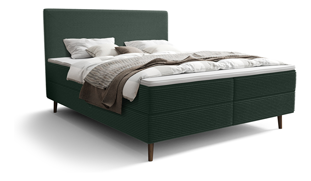 Manželská posteľ 180 cm Napoli Comfort (zelená) (s roštom, s úl. priestorom)