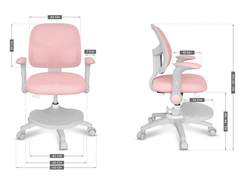 Detská stolička Journey 5 (biela + ružová)