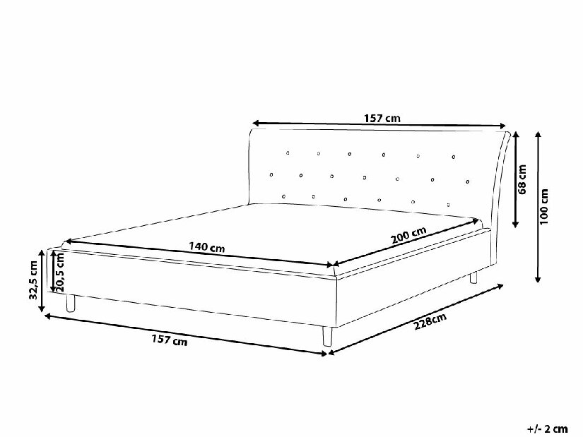 Manželská posteľ 140 cm SANTORI (s roštom) (tmavosivá)