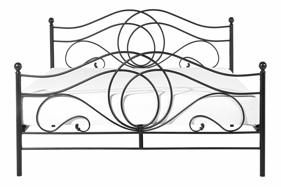 Manželská posteľ 160 cm LAURA (s roštom) (čierna)