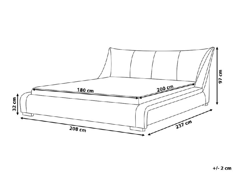 Manželská posteľ 180 cm NICE (s roštom) (biela)