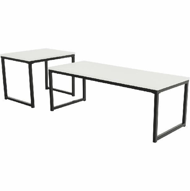 Set 2 ks konferenčných stolíkov Kastty typ 2 (biela + čierna)