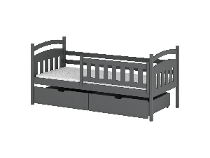 Detská posteľ 90 x 200 cm Tarra (s roštom a úl. priestorom) (grafit)