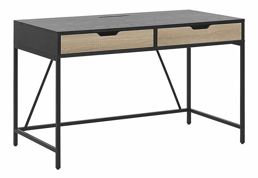 PC stolík JANDARA (svetlé drevo + čierna)