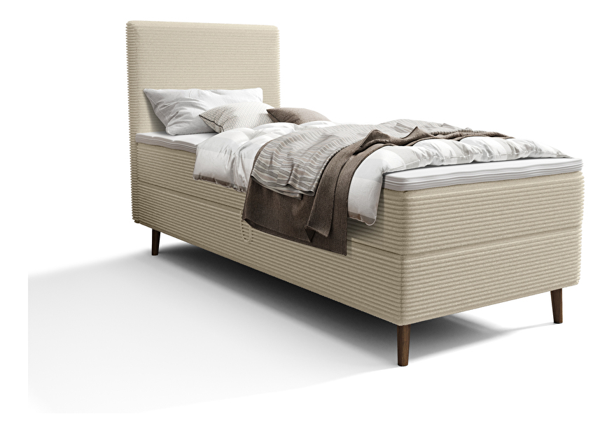 Jednolôžková posteľ 90 cm Napoli Comfort (krémová) (s roštom, s úl. priestorom)