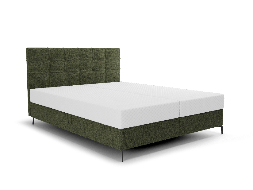 Jednolôžková posteľ 120 cm Infernus Comfort (tmavozelená) (s roštom, s úl. priestorom)