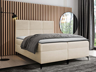 Manželská posteľ 120 cm Mirjan Bella (krémová ) (s roštom, matracom a úl. priestorom)