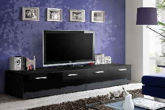 TV stolík/skrinka Deon 23 ZZ DU (čierna + lesk čierny)