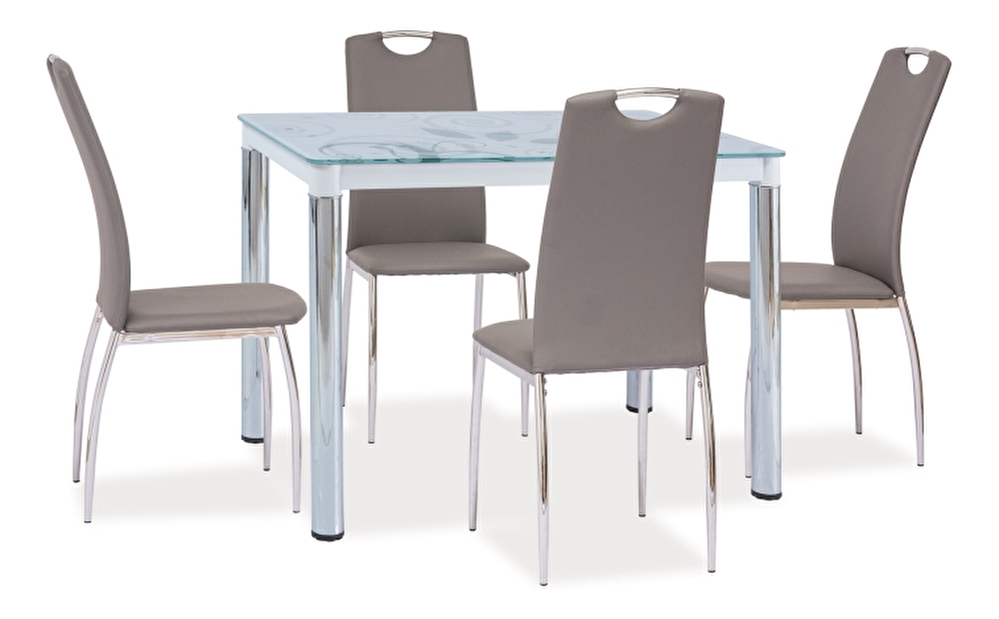 Jedálenský stôl Debbi II (biela + chróm) (pre 4 osoby) *výpredaj