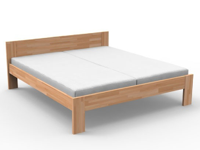 Manželská posteľ 160 cm Natália (s roštami a matracmi) (masív)