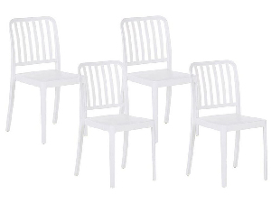 Set 4 ks záhradných stoličiek Sinnamon (biela) 