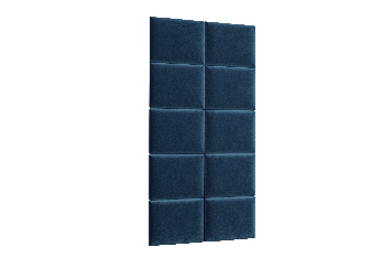 Set 10 čalúnených panelov Quadra 100x200 cm (modrá)