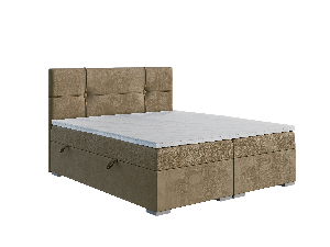 Manželská posteľ Boxspring 180 cm Gal (tmavobéžová) (s matracom a úl. priestorom)