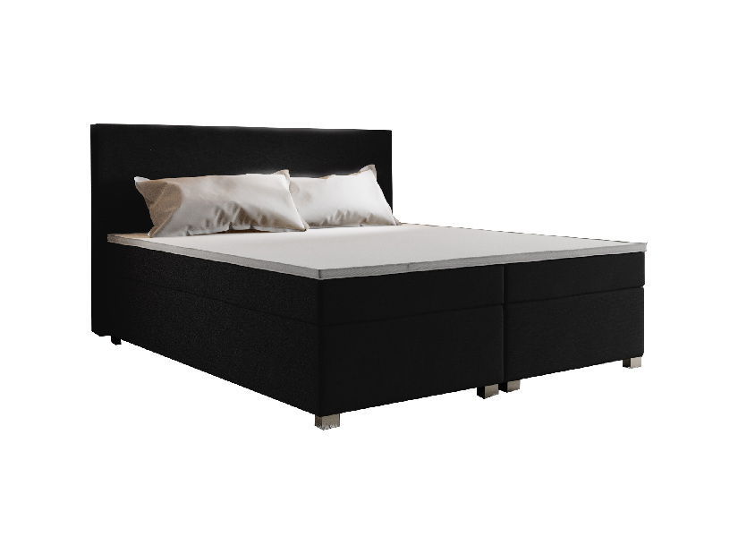 Manželská posteľ Boxspring 180 cm Simon Comfort (čierna) (s matracom, bez úložného priestoru)