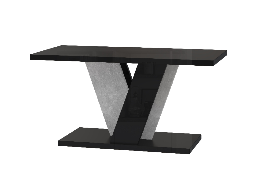Konferenčný stolík Venag (lesk čierny + kameň)