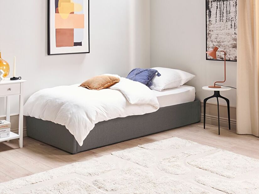 Dětská posteľ 90 cm DIJON (s roštom a úl. priestorom) (sivá)