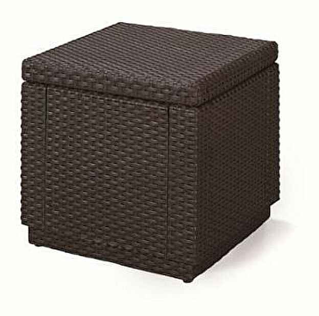 Záhradná taburetka Cube (antracit) (um. Ratan) *vankúš ZADARMO