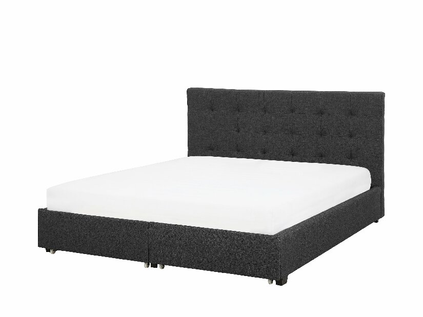 Manželská posteľ 180 cm ROLLA (s roštom a úl. priestorom) (tmavosivá) *výpredaj