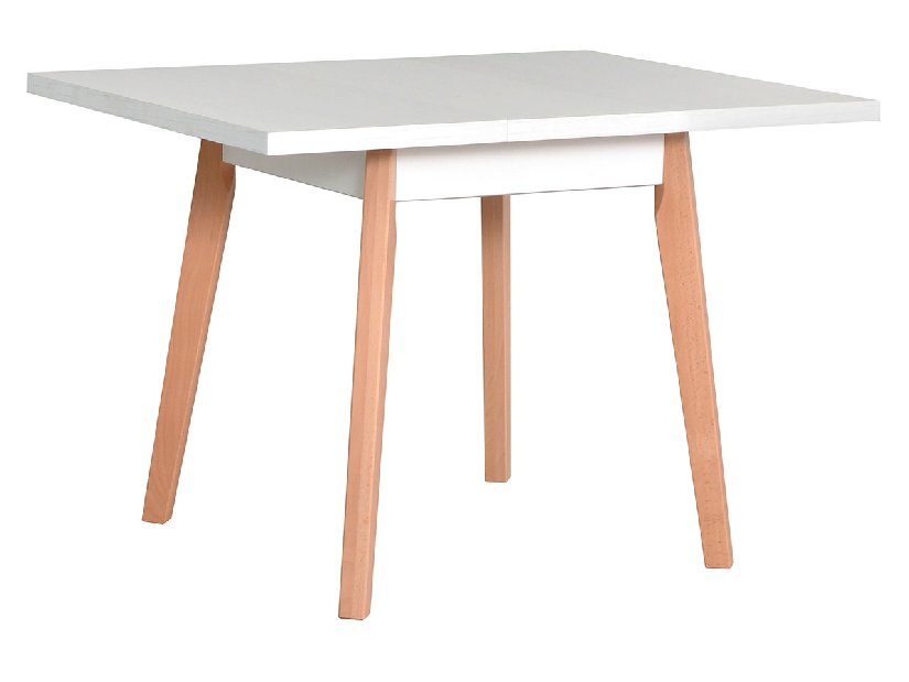 Rozkladací štvorcový stôl 80 x 80+110 I L (biela L) (dub sonoma)