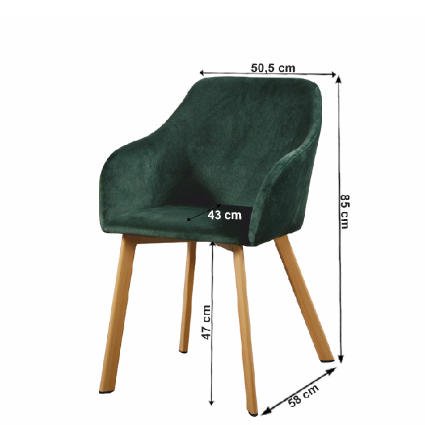 Set 2 ks. jedálenských stoličiek Talira (zelená + buk) *výpredaj