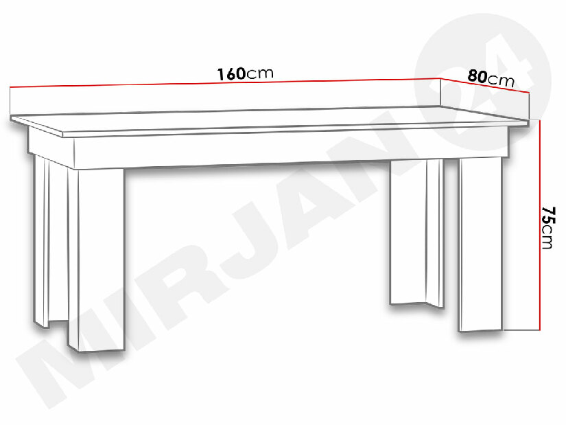 Jedálenský stôl 138x67 cm Klaudian (dub artisan) *bazár
