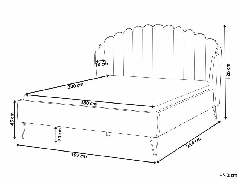 Manželská posteľ 180 cm Alise (béžový zamat) (s roštom)