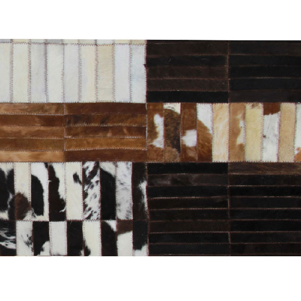 Kožený koberec 69x140 cm Kazuko TYP 04 (hovädzia koža + vzor patchwork)