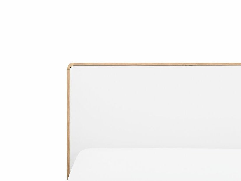 Manželská posteľ 160 cm SERVI (s roštom a LED osvetlením) (svetlé drevo)