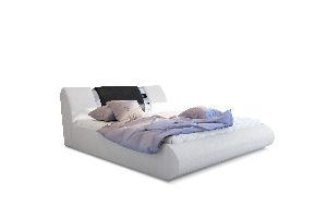 Manželská posteľ 160 cm Fabio (biela + čierna) (s roštom a úl. priestorom)
