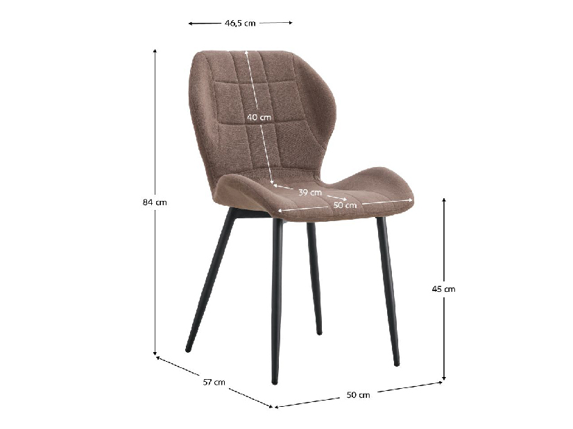 Jedálenská stolička Makona Typ 1 LD-01-LY3055-6 (hnedá + čierna)