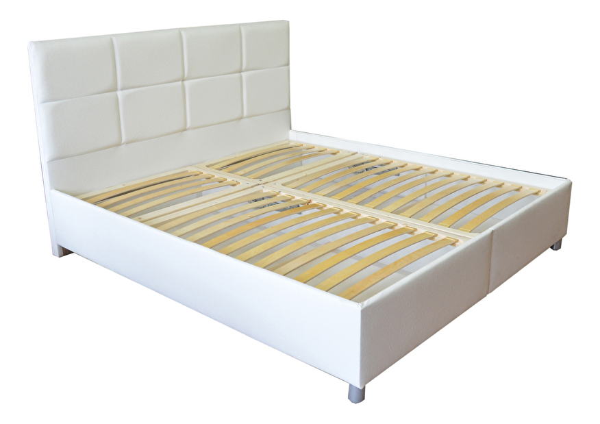 Manželská posteľ 180 cm Albatros (biela) (s roštami, bez matracov)