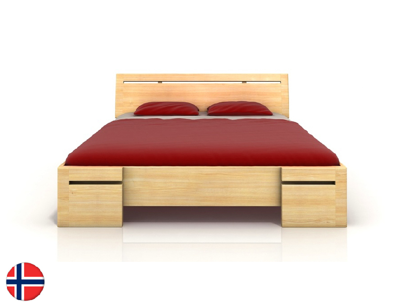 Manželská posteľ 180 cm Naturlig Bokeskogen High BC (borovica)