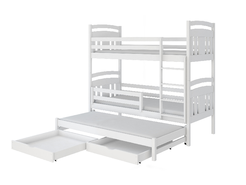 Detská posteľ 90 x 200 cm IVA (s roštom a úl. priestorom) (biela)