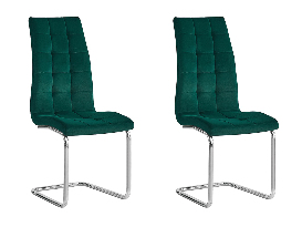 Set 2 ks. jedálenských stoličiek Farando NEW (smaragdová + chróm) *bazár