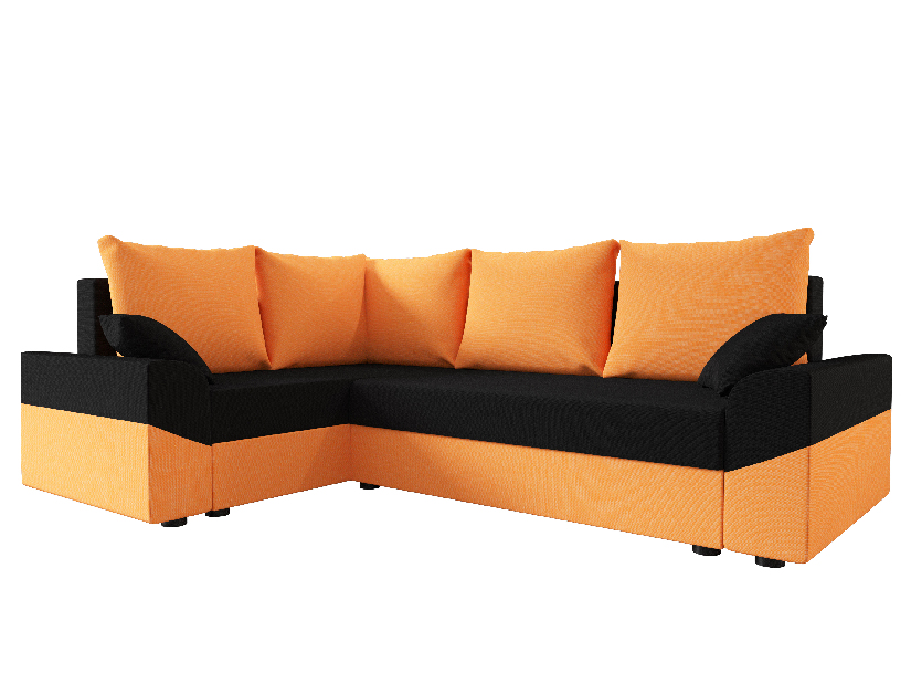 Rohová sedacia súprava Dusk Plus (oranžová + čierna) (L)